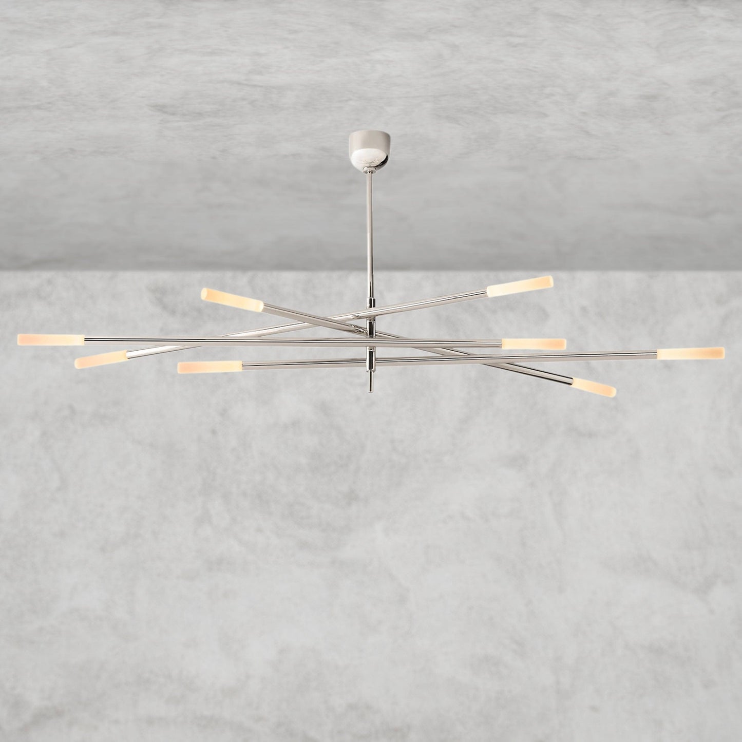 Rousseau 8-Light Mobile Etched Rod Chandelier 65", 80"