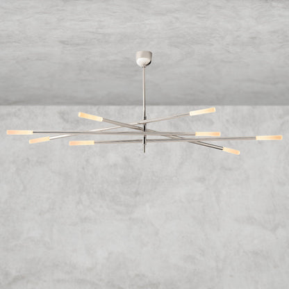 Rousseau 8-Light Mobile Etched Rod Chandelier 65", 80"