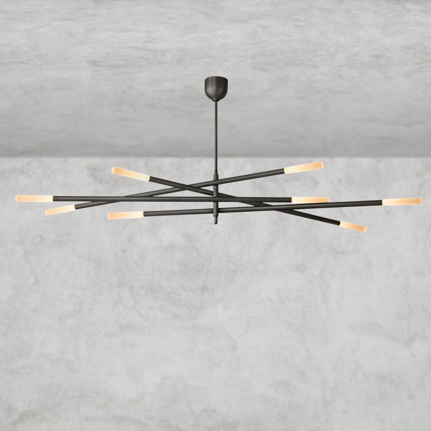 Rousseau 8-Light Mobile Etched Rod Chandelier 65", 80"