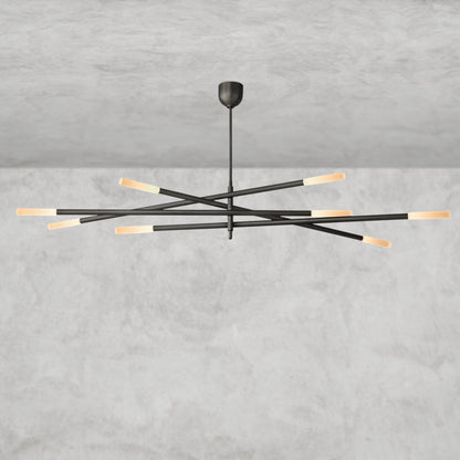 Rousseau 8-Light Mobile Etched Rod Chandelier 65", 80"