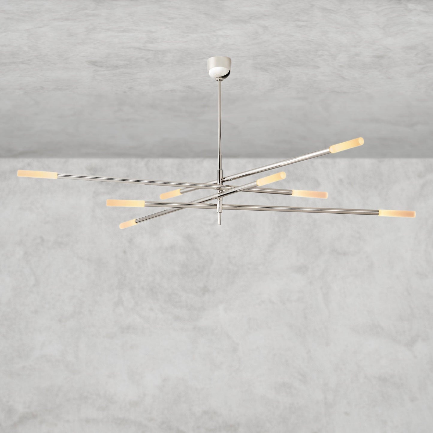 Rousseau 8-Light Mobile Etched Rod Chandelier 65", 80"