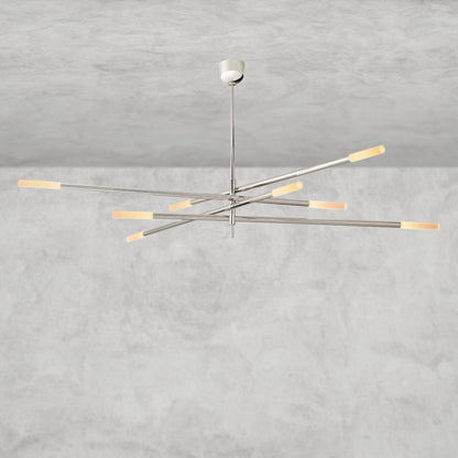 Rousseau 8-Light Mobile Etched Rod Chandelier 65", 80"