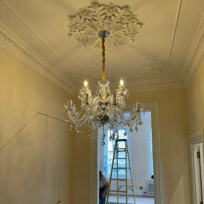 Rustic Antique European Candle Crystal Chandelier Popular Farmhouse Ceiling Light Fixture For Living Room