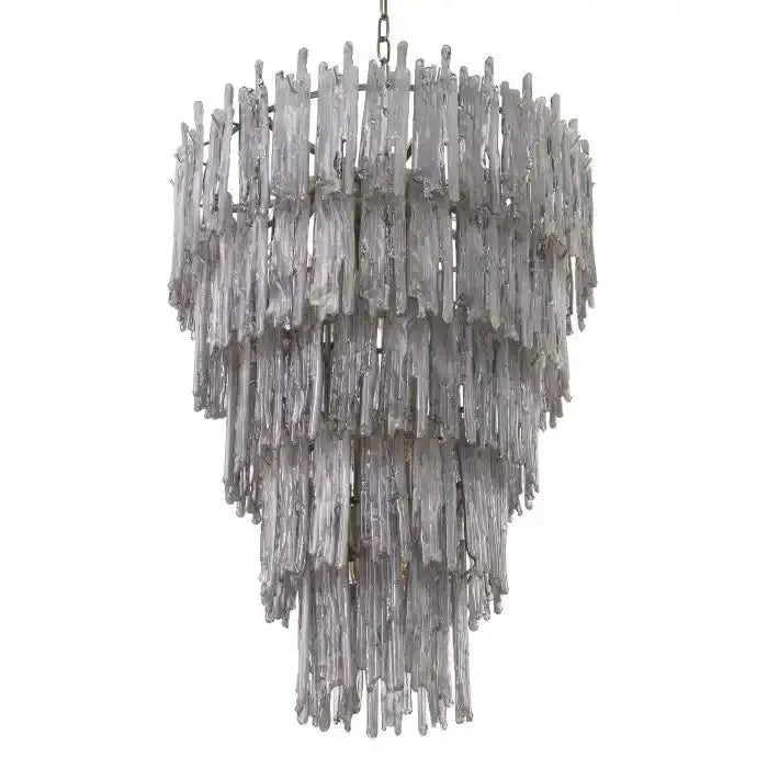 Saint Roch Modern Glass Chandelier Brass & Glass
