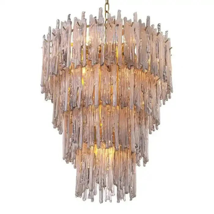 Saint Roch Modern Glass Chandelier Brass & Glass