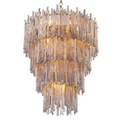 Saint Roch Modern Glass Chandelier Brass & Glass