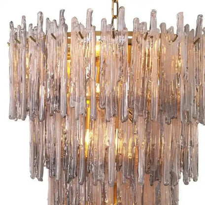 Saint Roch Modern Glass Chandelier Brass & Glass