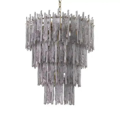 Saint Roch Modern Glass Chandelier Brass & Glass