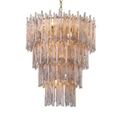 Saint Roch Modern Glass Chandelier Brass & Glass