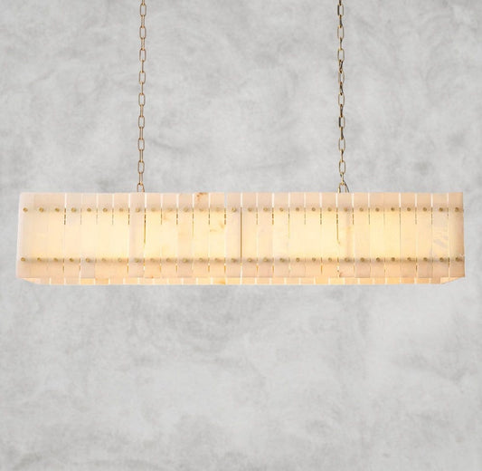 San Marco Alabaster Linear Chandelier 54", 72"