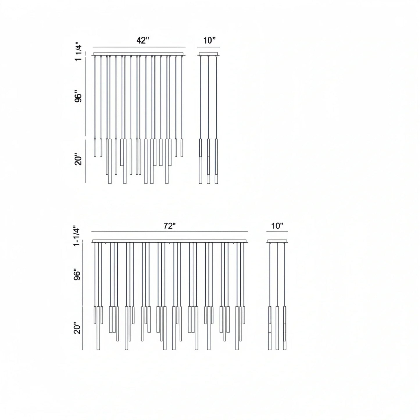 Santana Modern Linear Multi Light Pendant for Kitchen Island