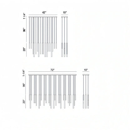Santana Modern Linear Multi Light Pendant for Kitchen Island