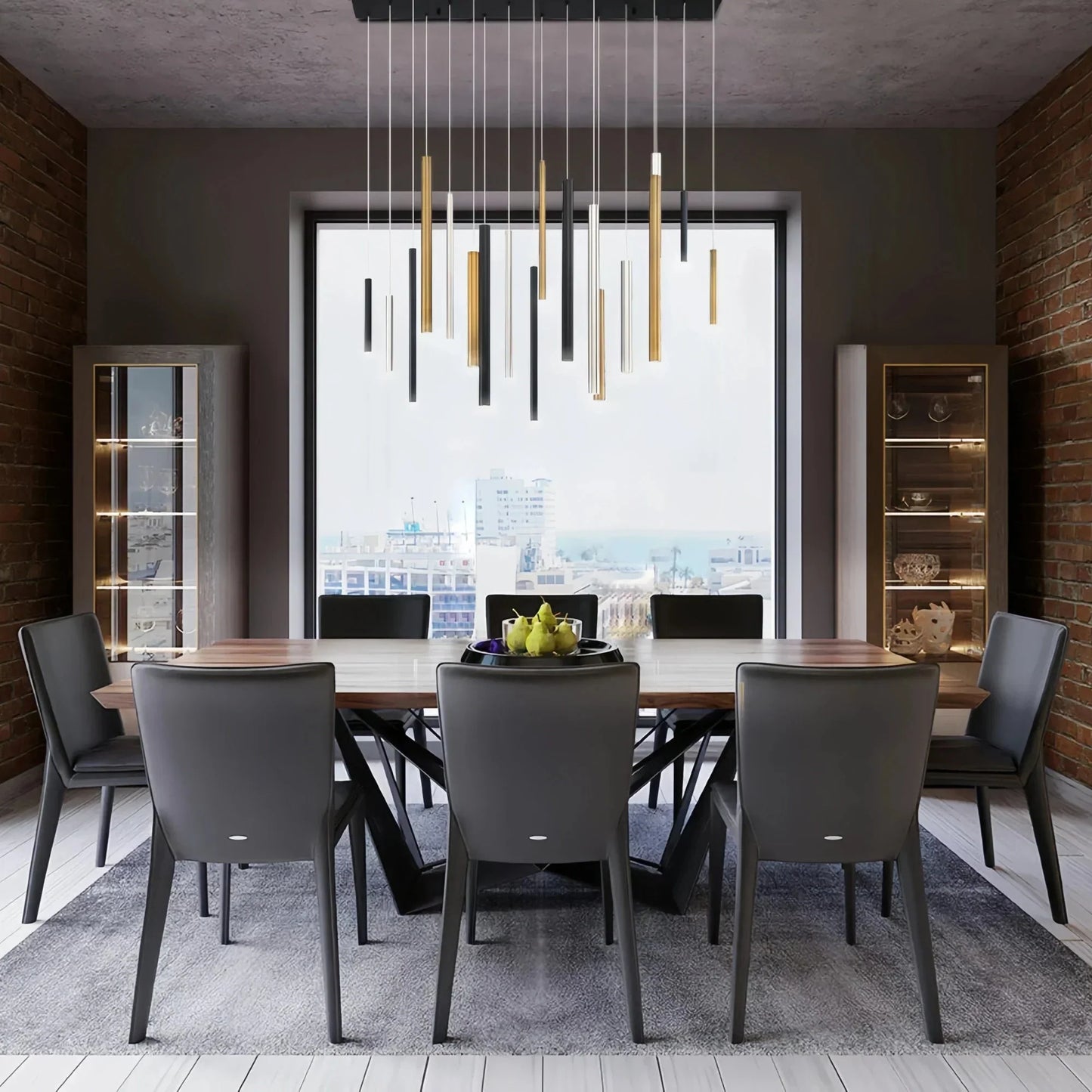 Santana Modern Linear Multi Light Pendant for Kitchen Island