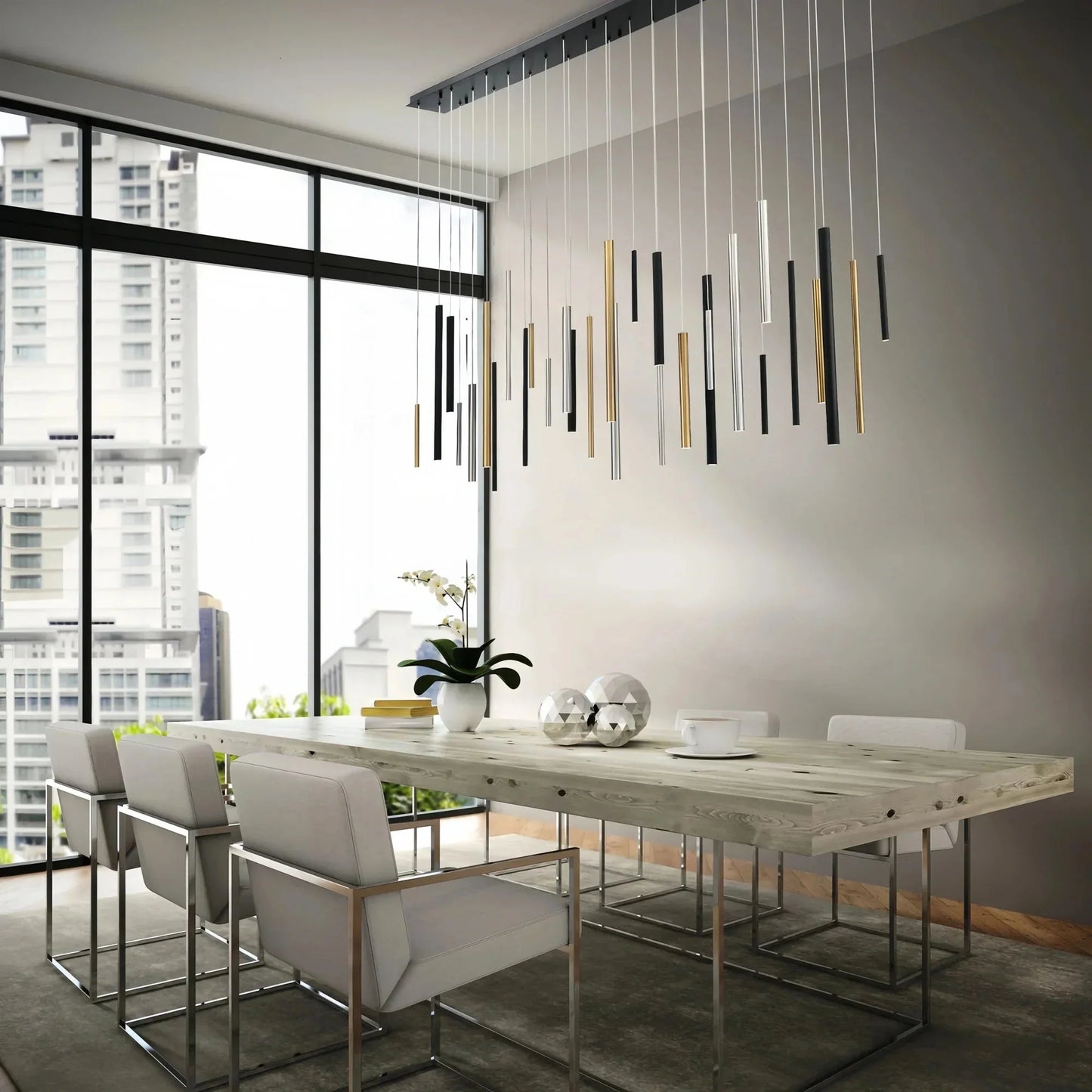 Santana Modern Linear Multi Light Pendant for Kitchen Island