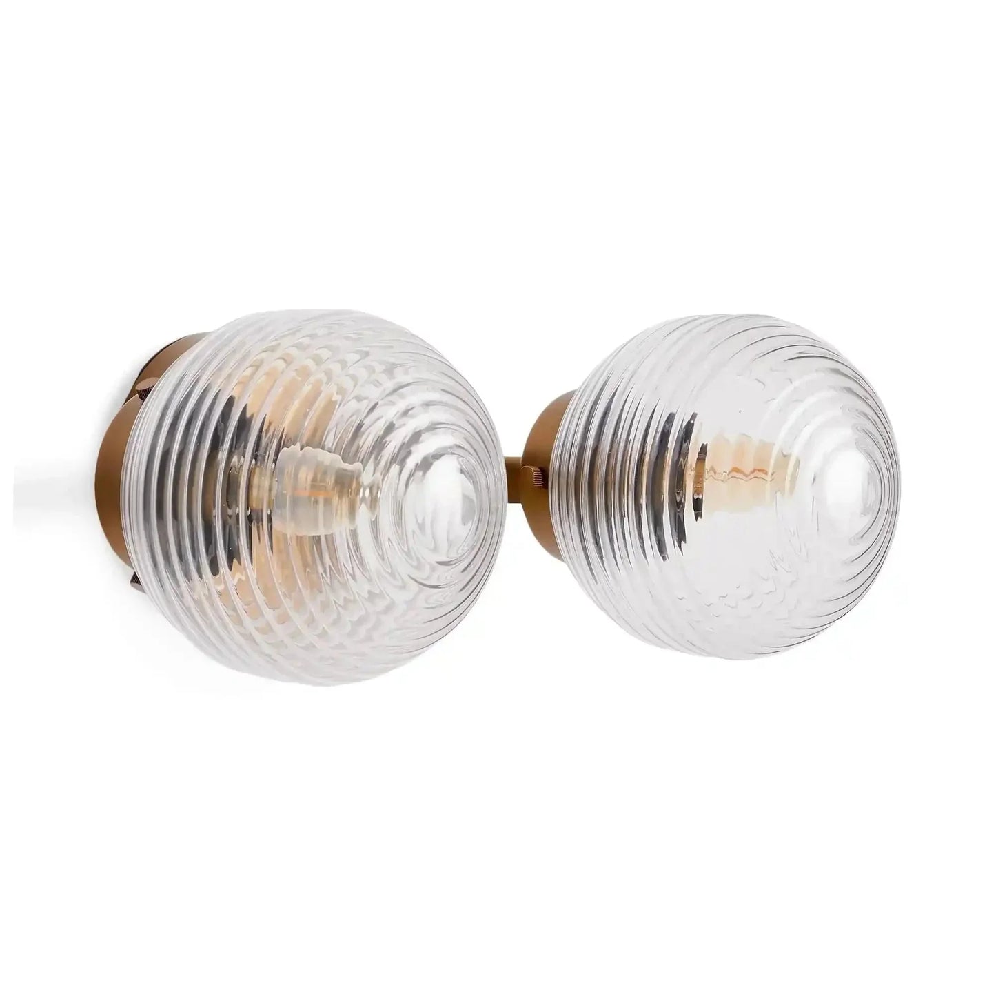 Sayre Linear Glass Globe Two Head Wall Sconce