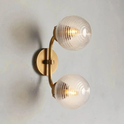 Sayre Linear Glass Globe Two Head Wall Sconce