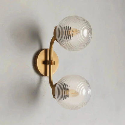 Sayre Linear Glass Globe Two Head Wall Sconce