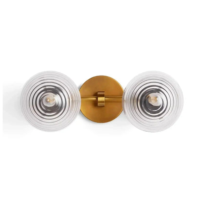 Sayre Linear Glass Globe Two Head Wall Sconce