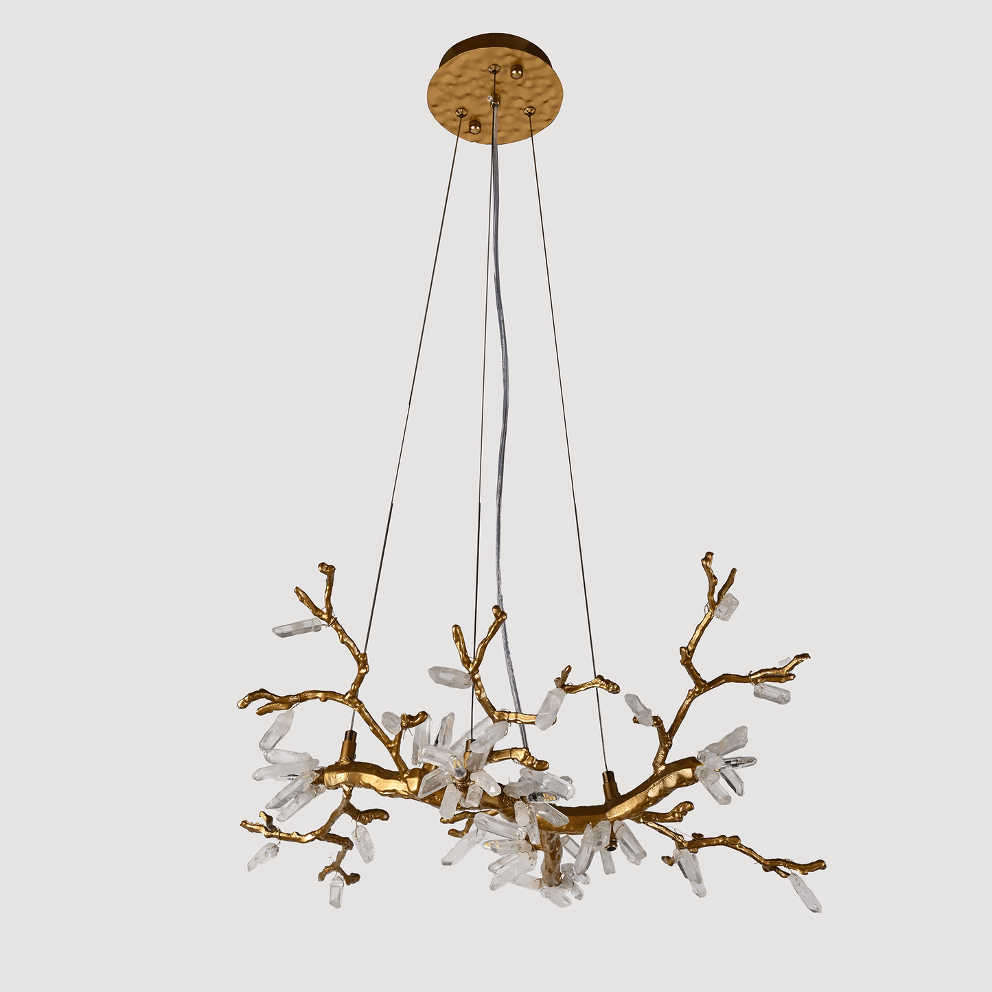 Selenite Crystal Blossom Branching Tree Chandelier