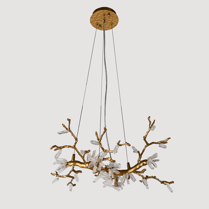 Selenite Crystal Blossom Branching Tree Chandelier