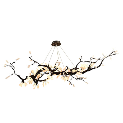 Selenite Crystal Blossom Branching Tree Chandelier
