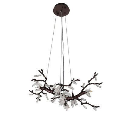 Selenite Crystal Blossom Branching Tree Chandelier