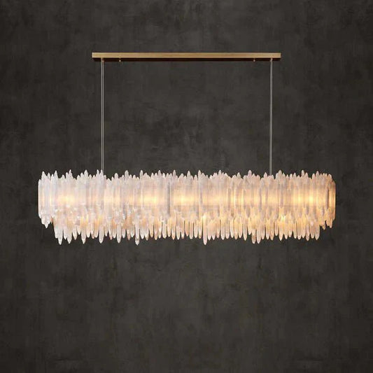 Selenite Layer Rectangular Chandelier