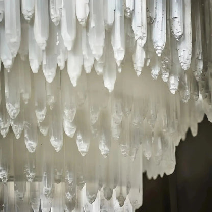 Selenite Layer Rectangular Chandelier