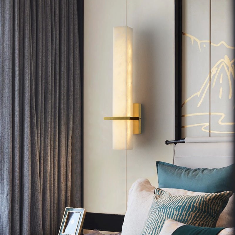 Serene Modern Alabaster Linear Wall Sconce