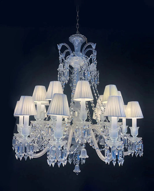 Short 18 Lights Clear Zanith Chandelier Crystal Lighting