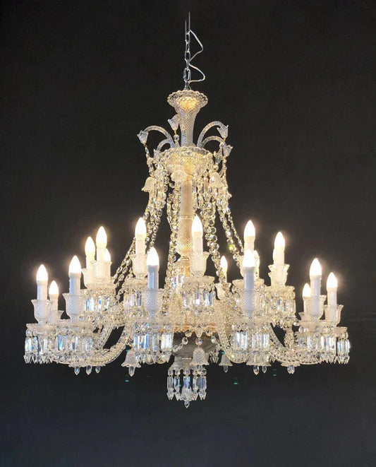 Short 24 Lights Clear Zanith Chandelier Crystal Lighting