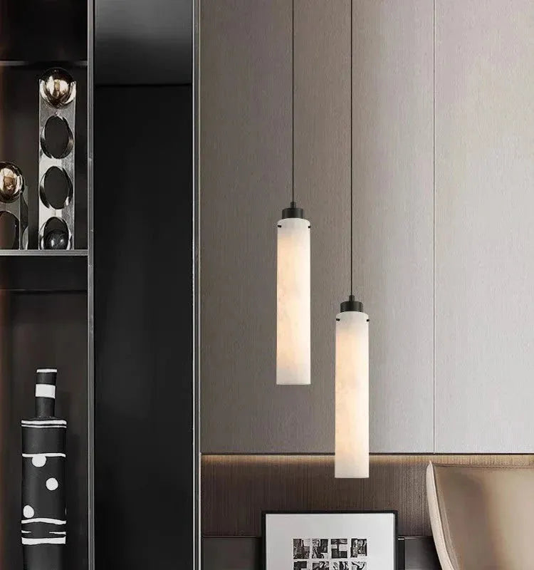 Simple marble pendant lamp