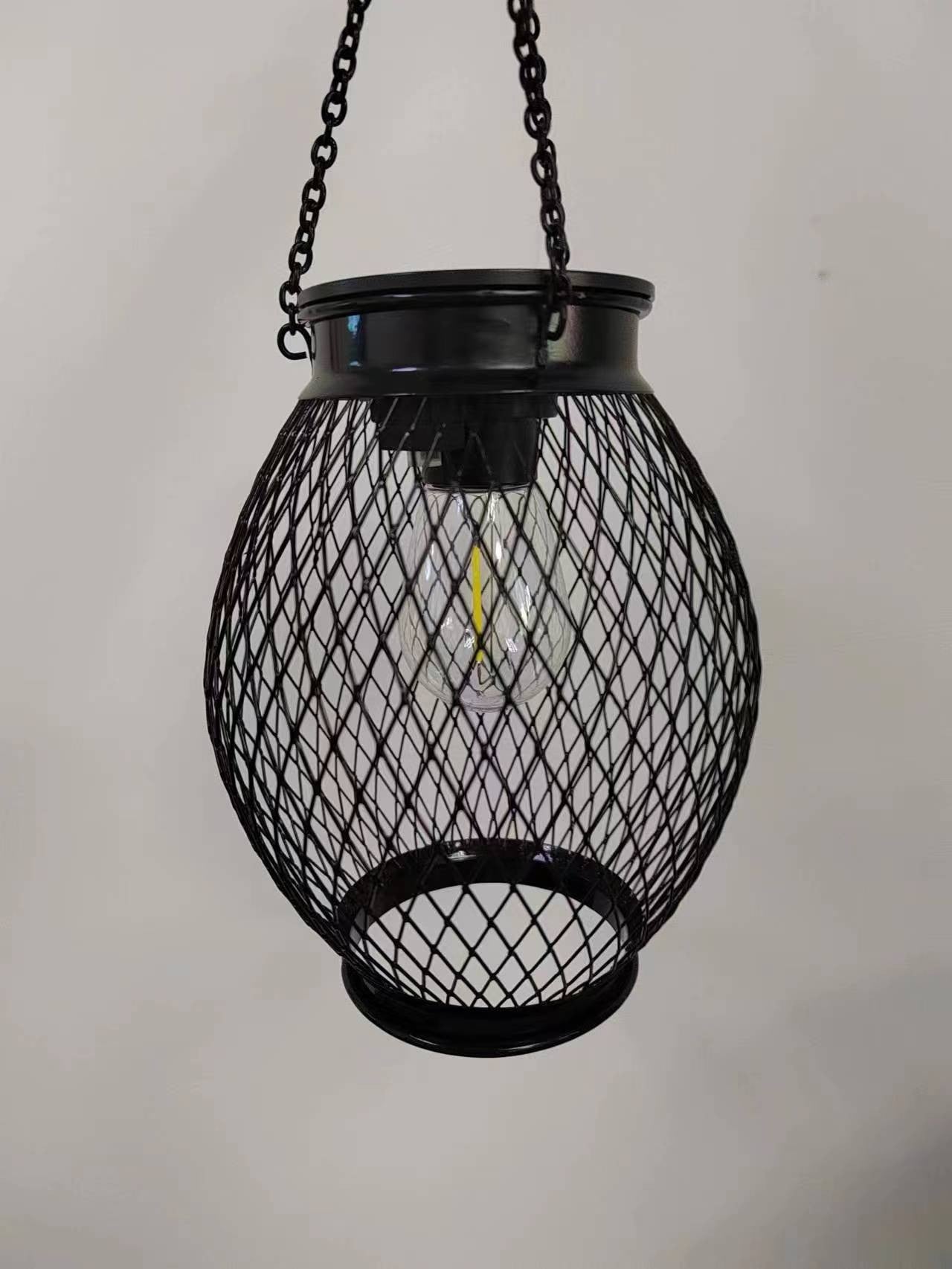 Simple Solar-Powered Metal Hanging Garden Lamp