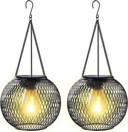Simple Solar-Powered Metal Hanging Garden Lamp