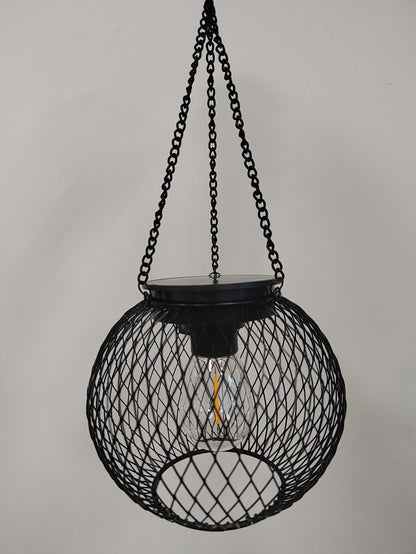 Simple Solar-Powered Metal Hanging Garden Lamp