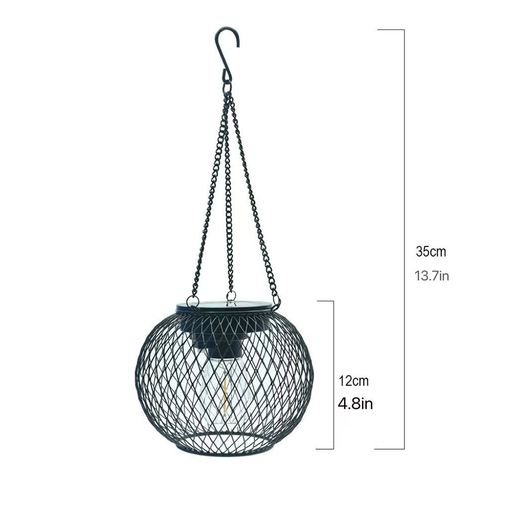 Simple Solar-Powered Metal Hanging Garden Lamp
