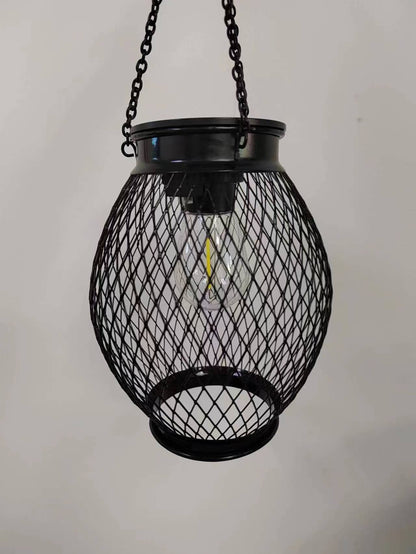 Simple Solar-Powered Metal Hanging Garden Lamp