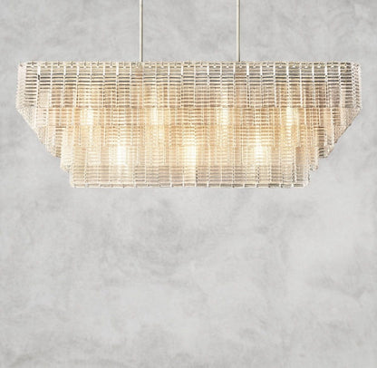 Sirene Clear Glass Rectangular Chandelier 59"