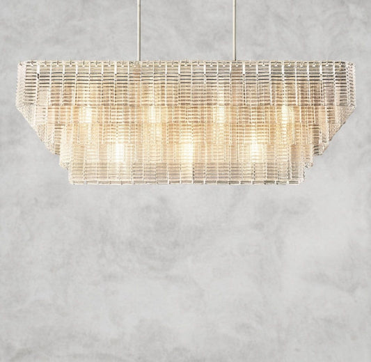Sirene Clear Glass Rectangular Chandelier 59"