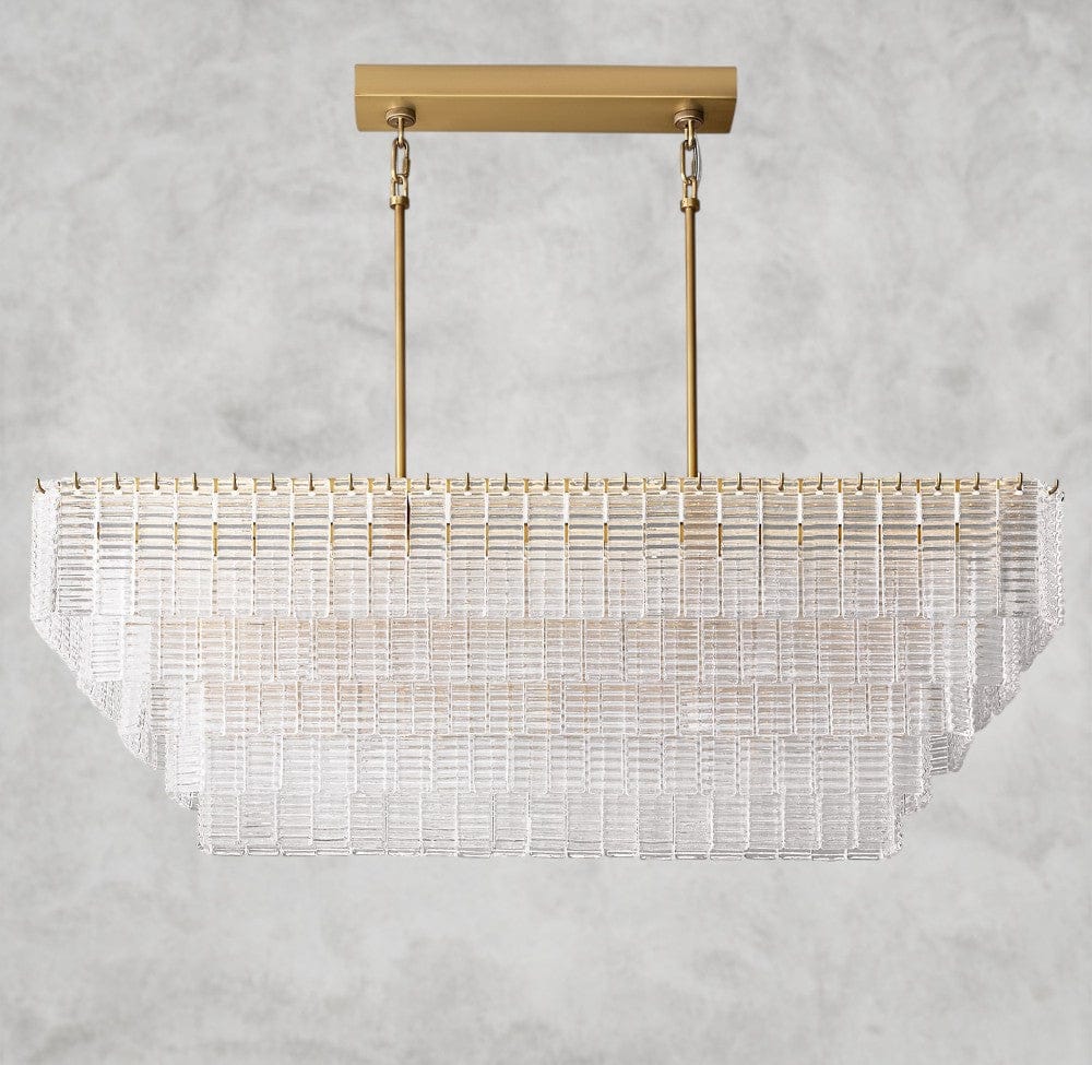 Sirene Clear Glass Rectangular Chandelier 59"