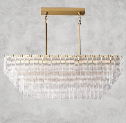 Sirene Clear Glass Rectangular Chandelier 59"