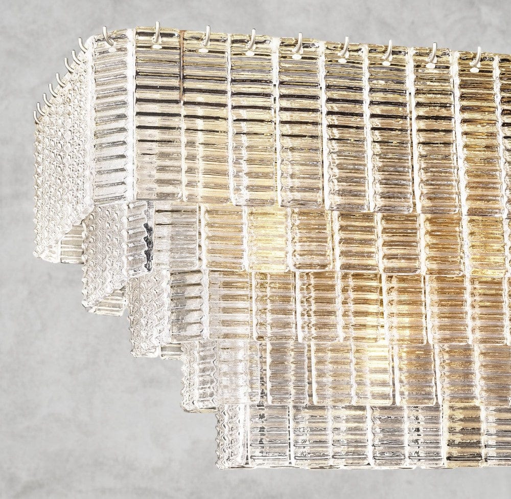 Sirene Clear Glass Rectangular Chandelier 59"