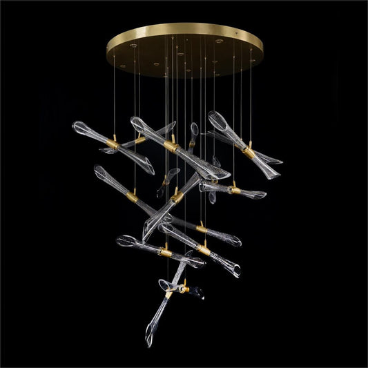 Sixteen Fluted Light Tube Chandelier