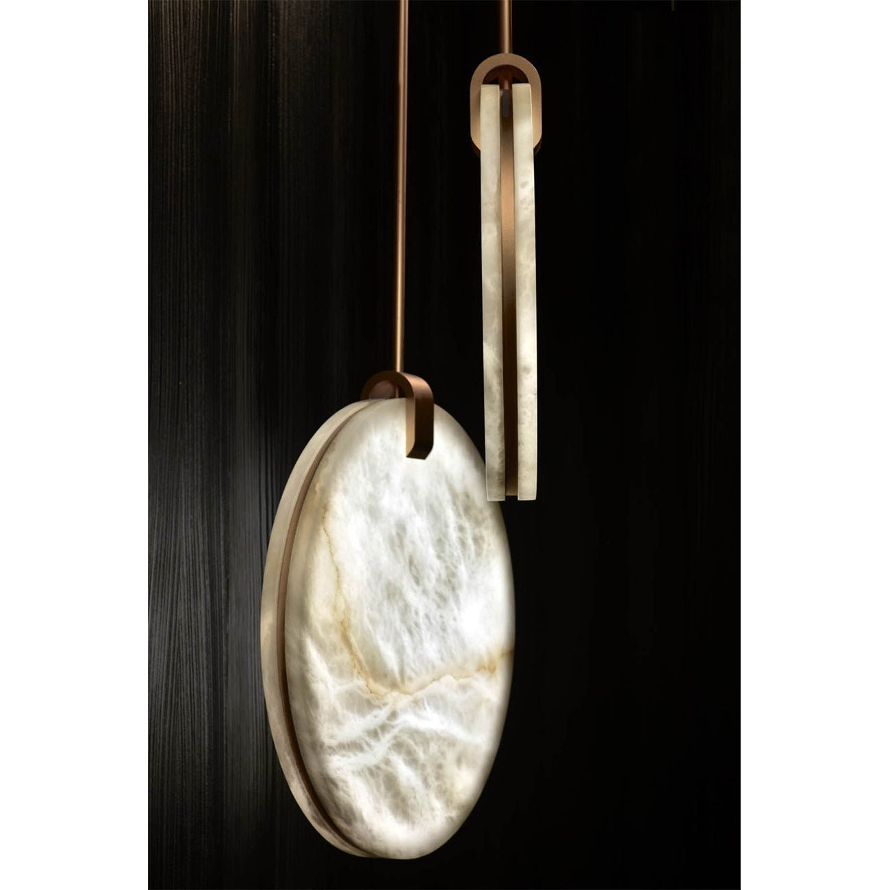 Soho Real Alabaster Disc Pendant Light, Pendant Lamp For Hallway, Staircase