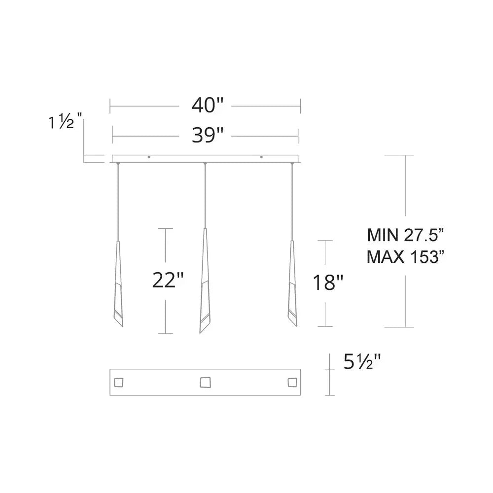 Solitude Linear LED Multi Pendant Light