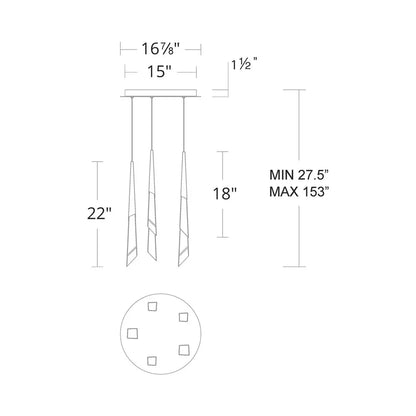 Solitude Round LED Multi Chandelier