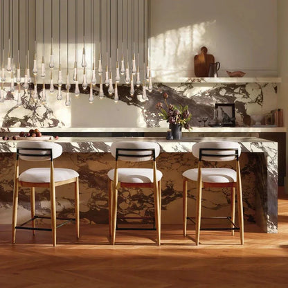 Soltaire Linear Chandelier - Seeded Glass Raindrop Pendant Lighting