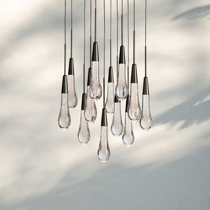 Soltaire Round Chandelier 17" 24" 36" 58" | Modern Pendant Light Raindrop Chandelier