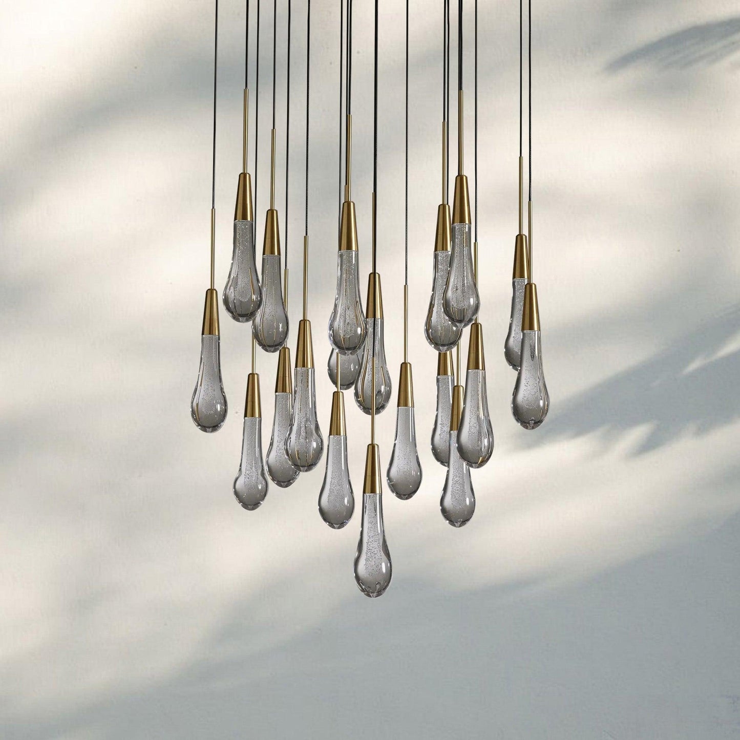 Soltaire Round Chandelier 17" 24" 36" 58" | Modern Pendant Light Raindrop Chandelier