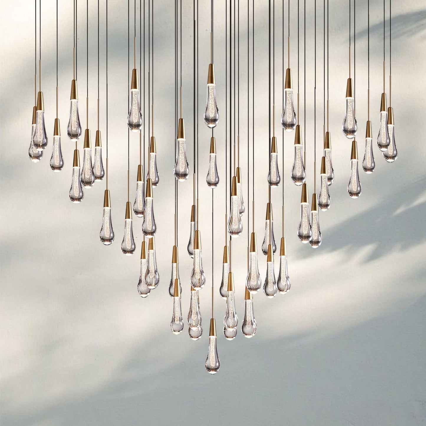 Soltaire Round Chandelier 17" 24" 36" 58" | Modern Pendant Light Raindrop Chandelier